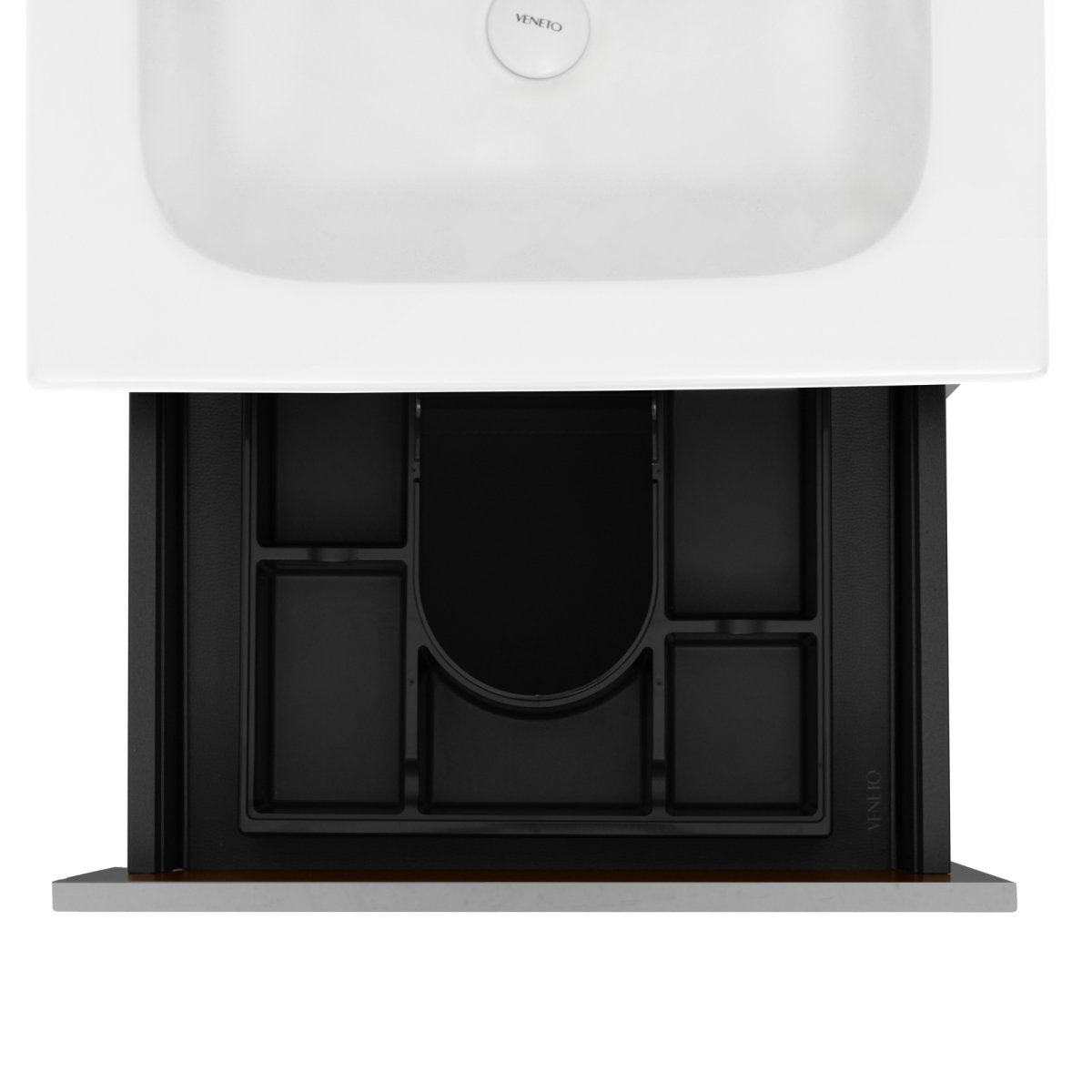 24 Inch High Gloss Anthracite Veneto Floating Bathroom Vanity