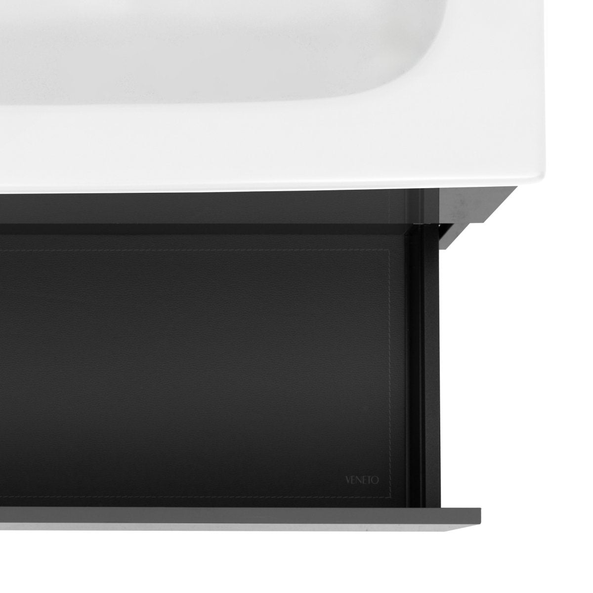 24 Inch High Gloss Anthracite Veneto Floating Bathroom Vanity