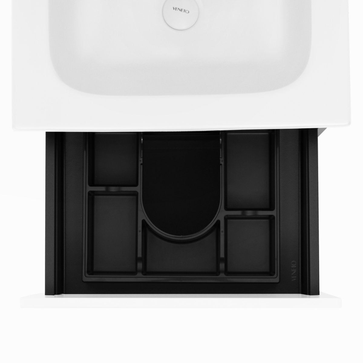 24 Inch High Gloss White Veneto Floating Bathroom Vanity