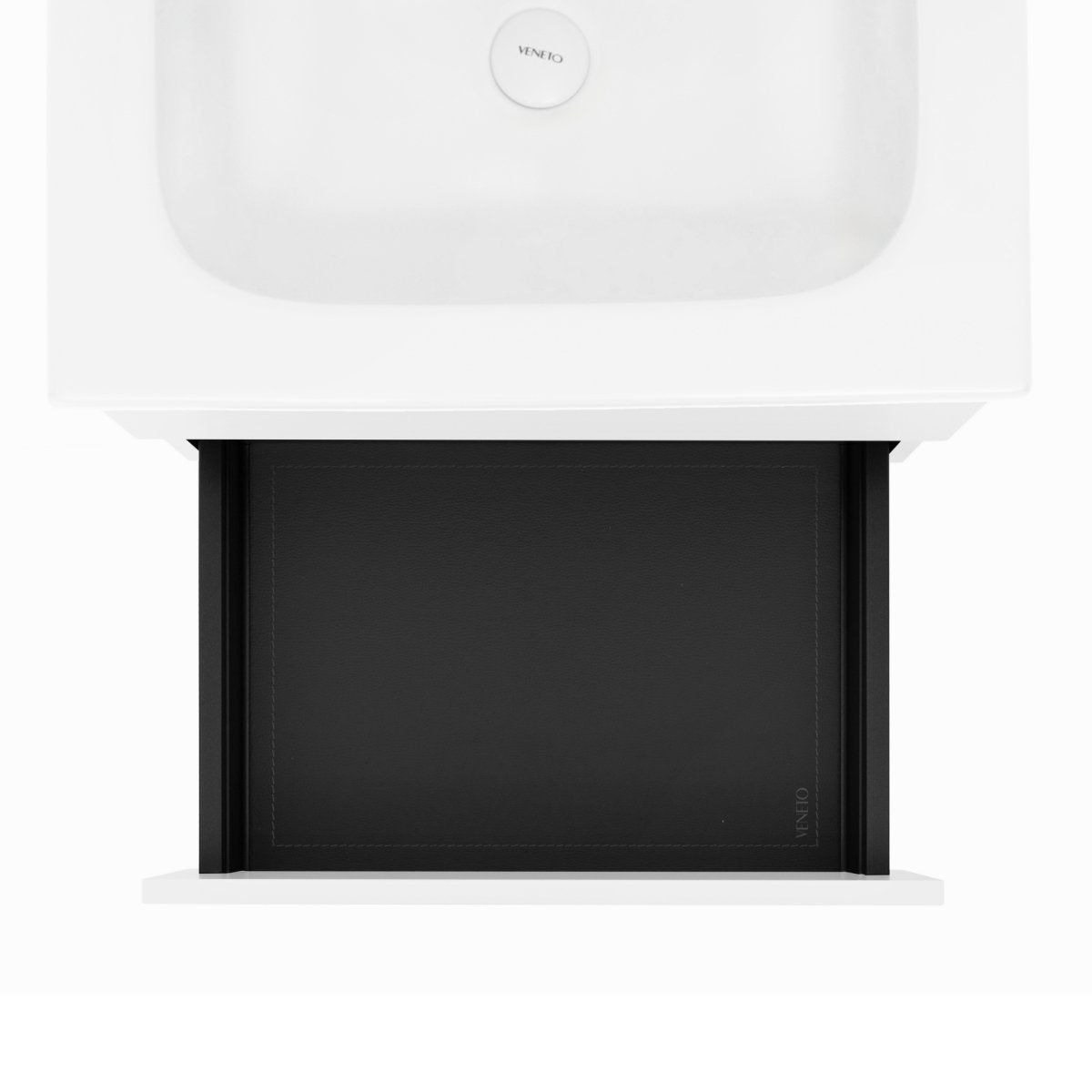 24 Inch High Gloss White Veneto Floating Bathroom Vanity