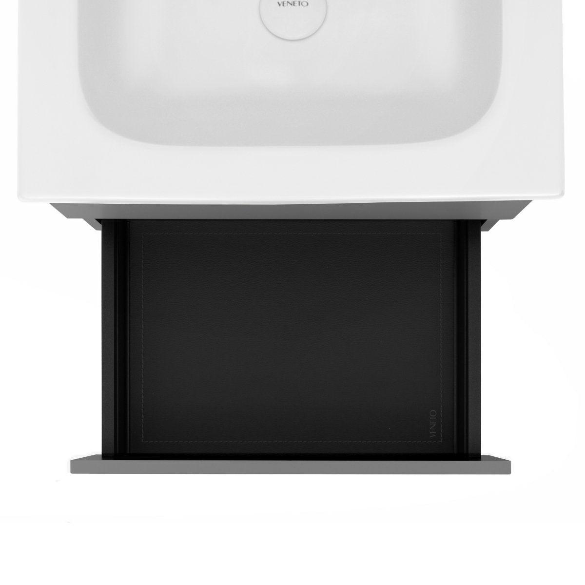 24 Inch Matte Dust Gray Veneto Floating Bathroom Vanity