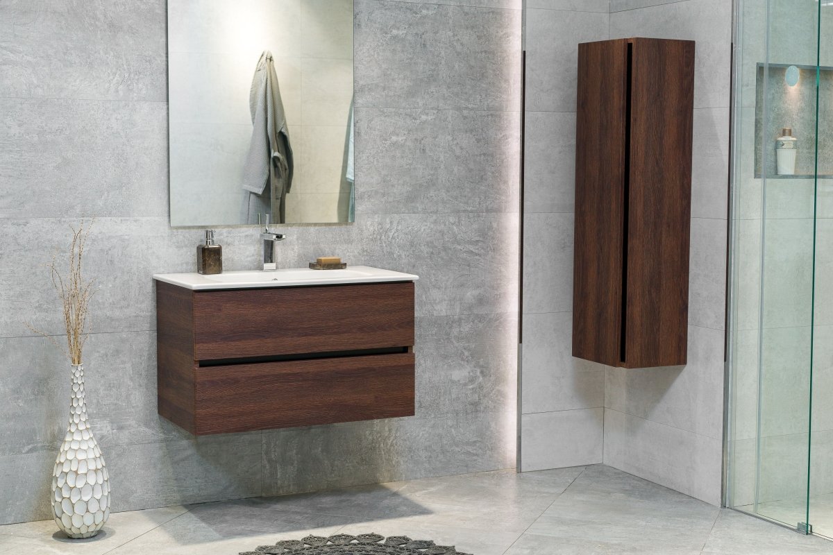 32 Inch Dark Oak Veneto Floating Bathroom Vanity