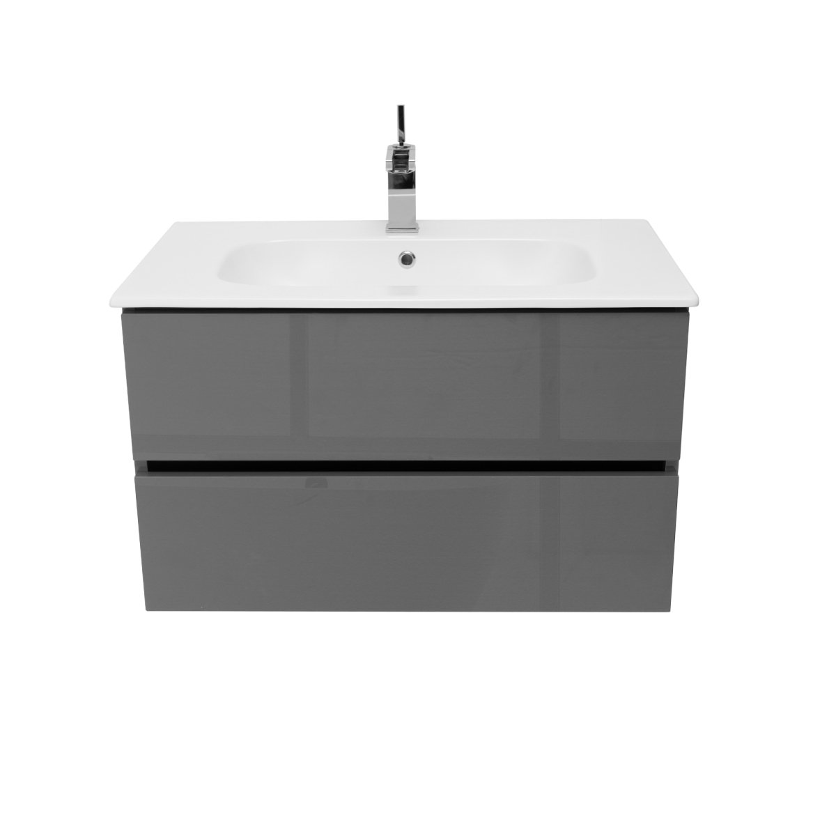 32 Inch High Gloss Anthracite Veneto Floating Bathroom Vanity