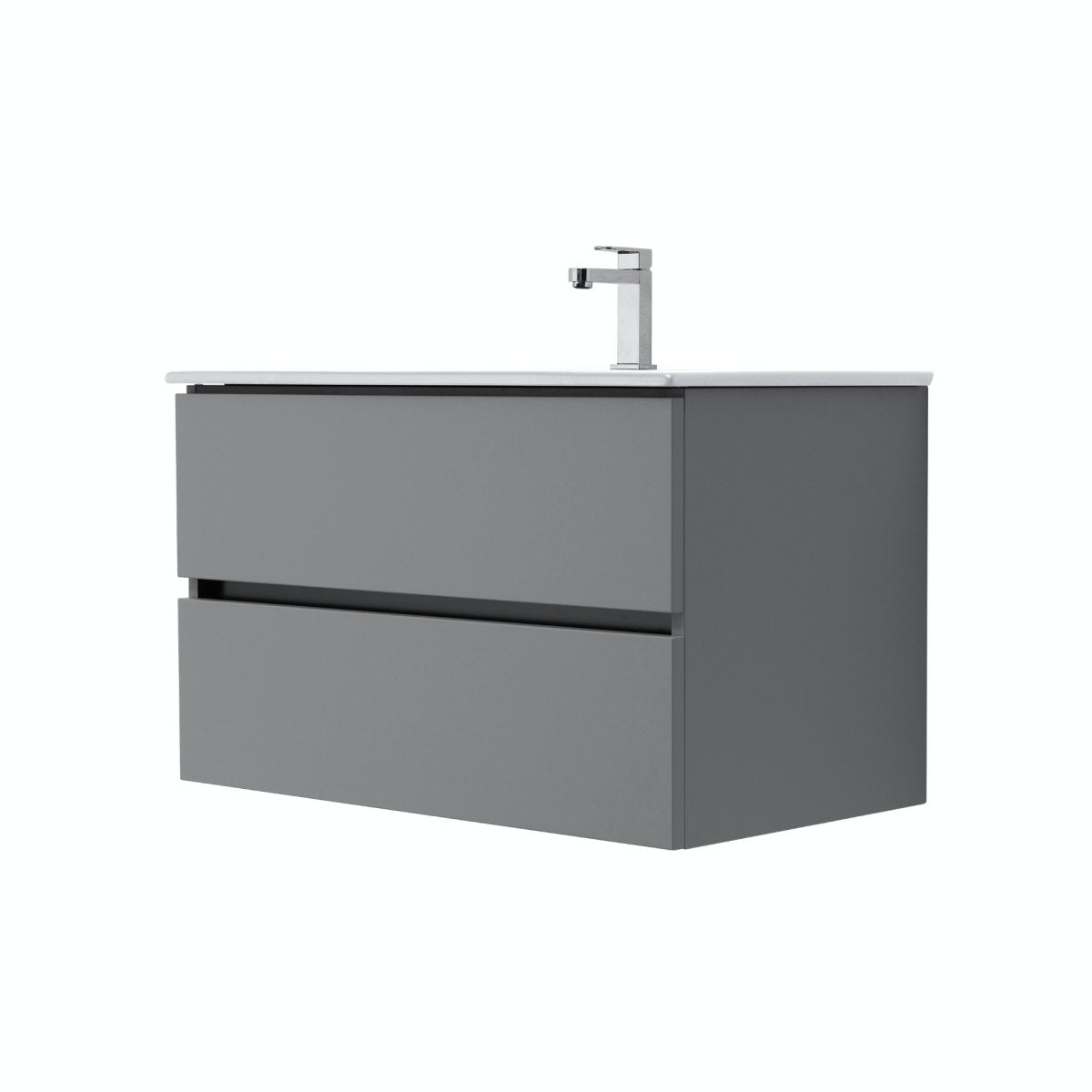 32 Inch Matte Dust Gray Veneto Floating Bathroom Vanity