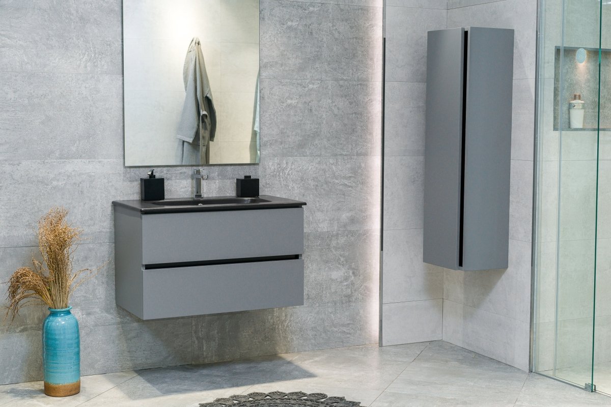32 Inch Matte Dust Gray Veneto Floating Bathroom Vanity