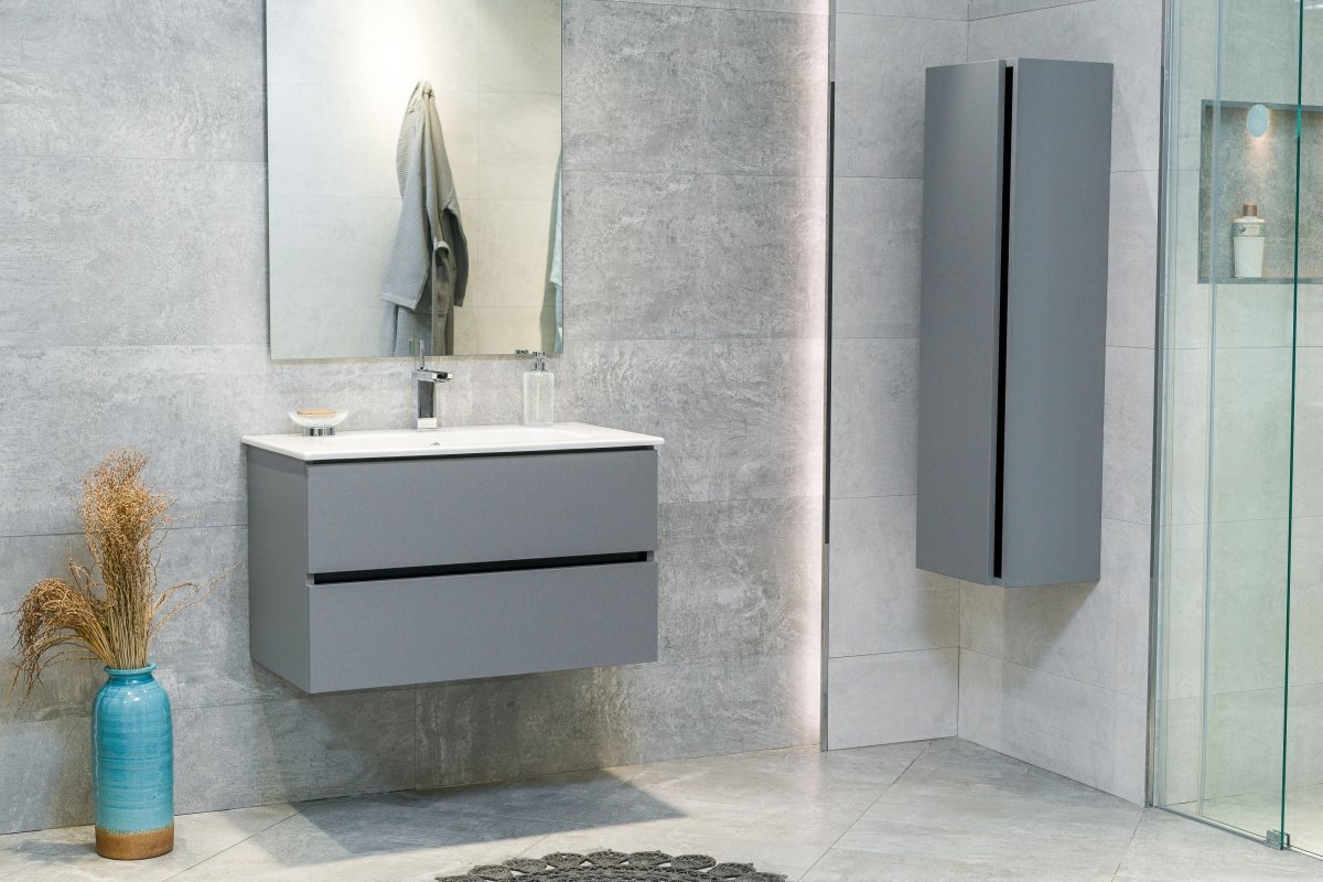 32 Inch Matte Dust Gray Veneto Floating Bathroom Vanity