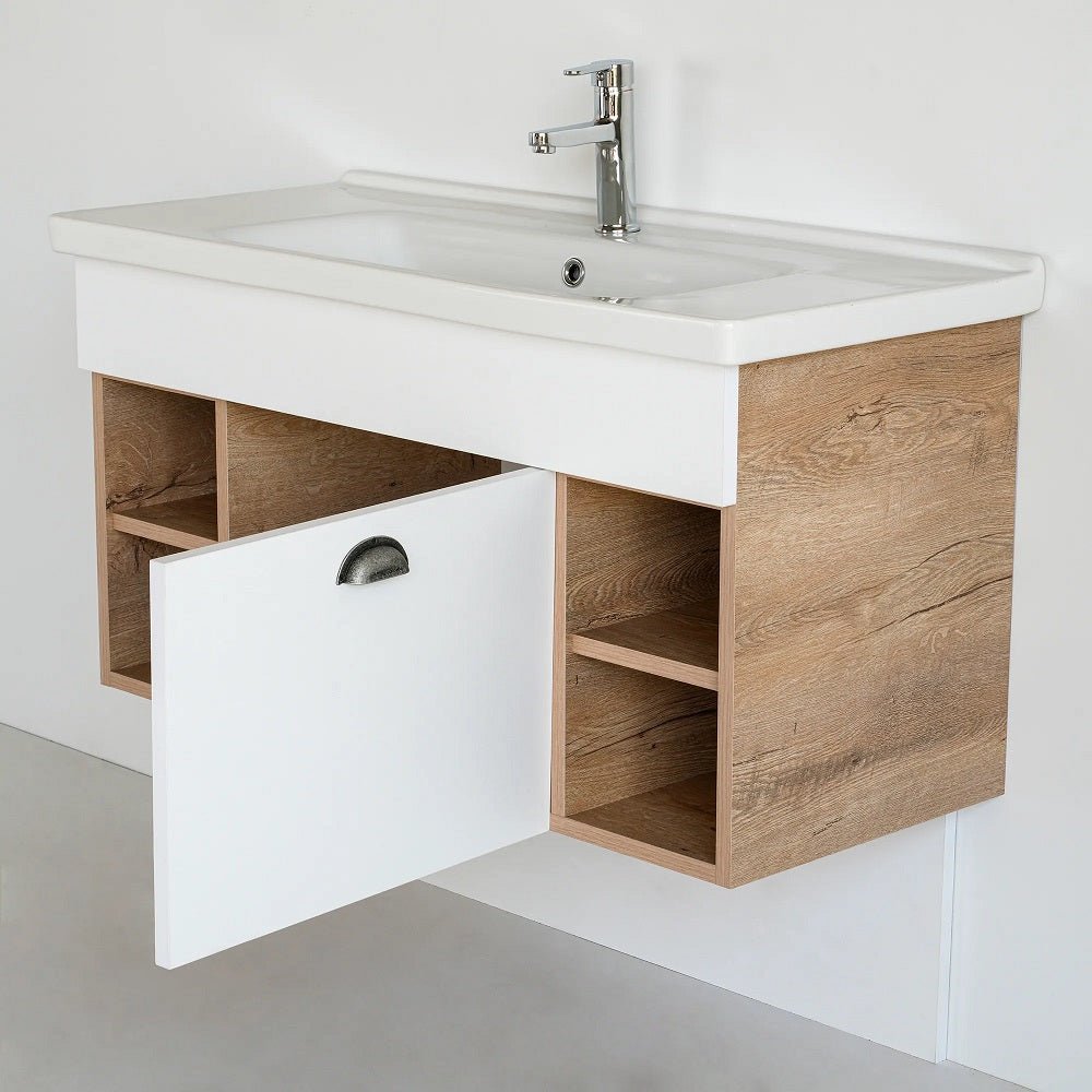 40 Inch Light Oak Lotus Single Sink Bathroom Vanity
