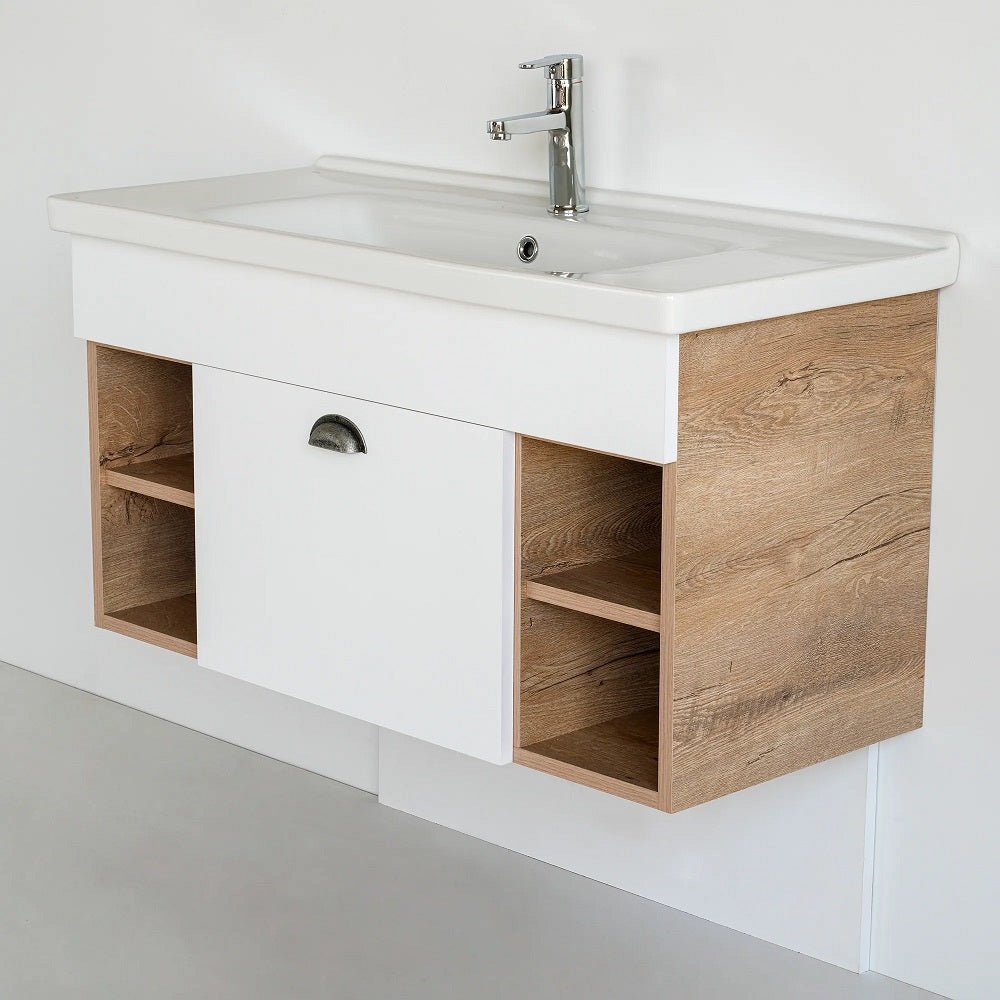 40 Inch Light Oak Lotus Single Sink Bathroom Vanity