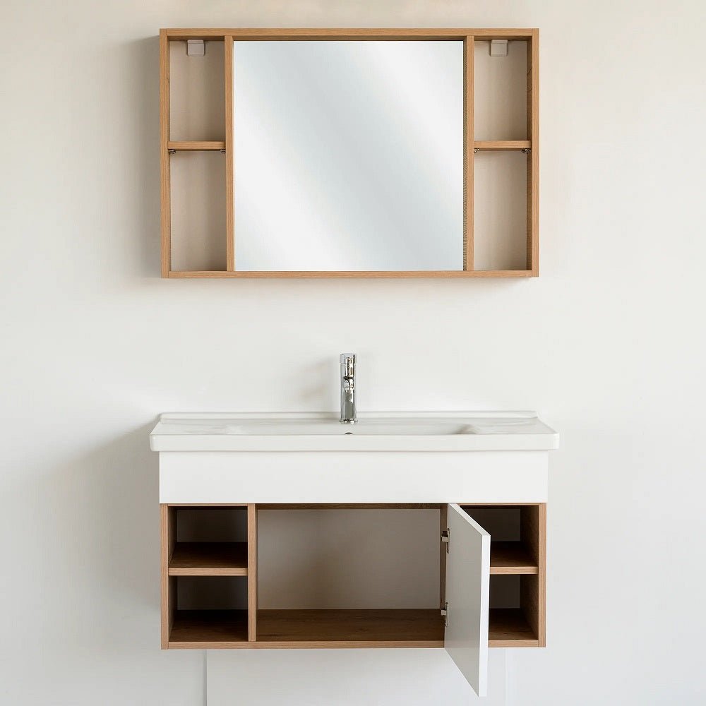 40 Inch Light Oak Lotus Single Sink Bathroom Vanity