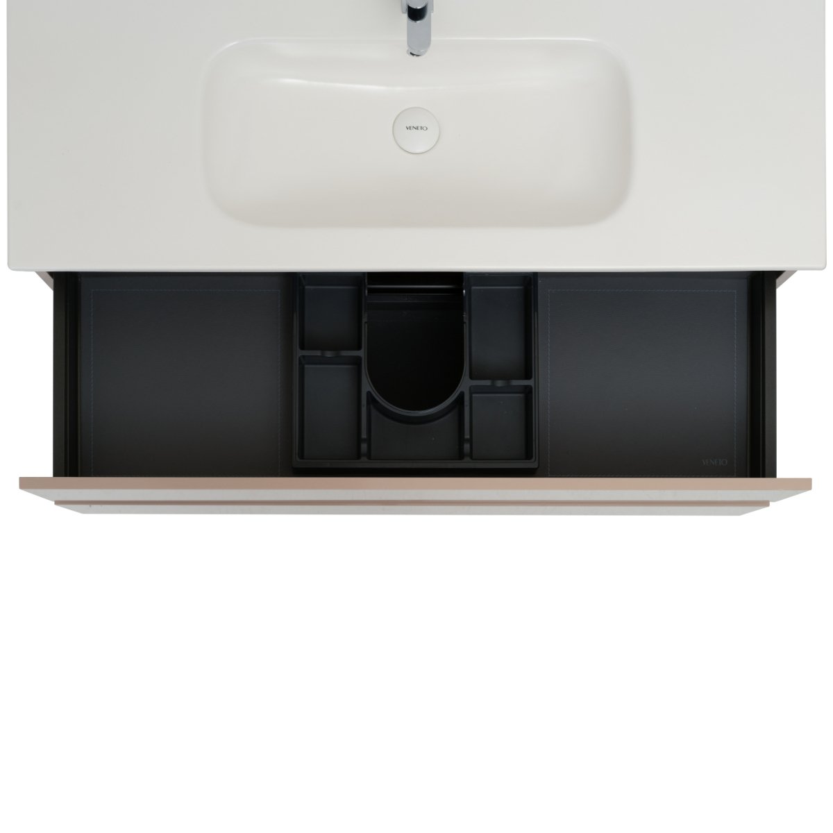48 Inch High Gloss Capuccino Veneto Floating Bathroom Vanity