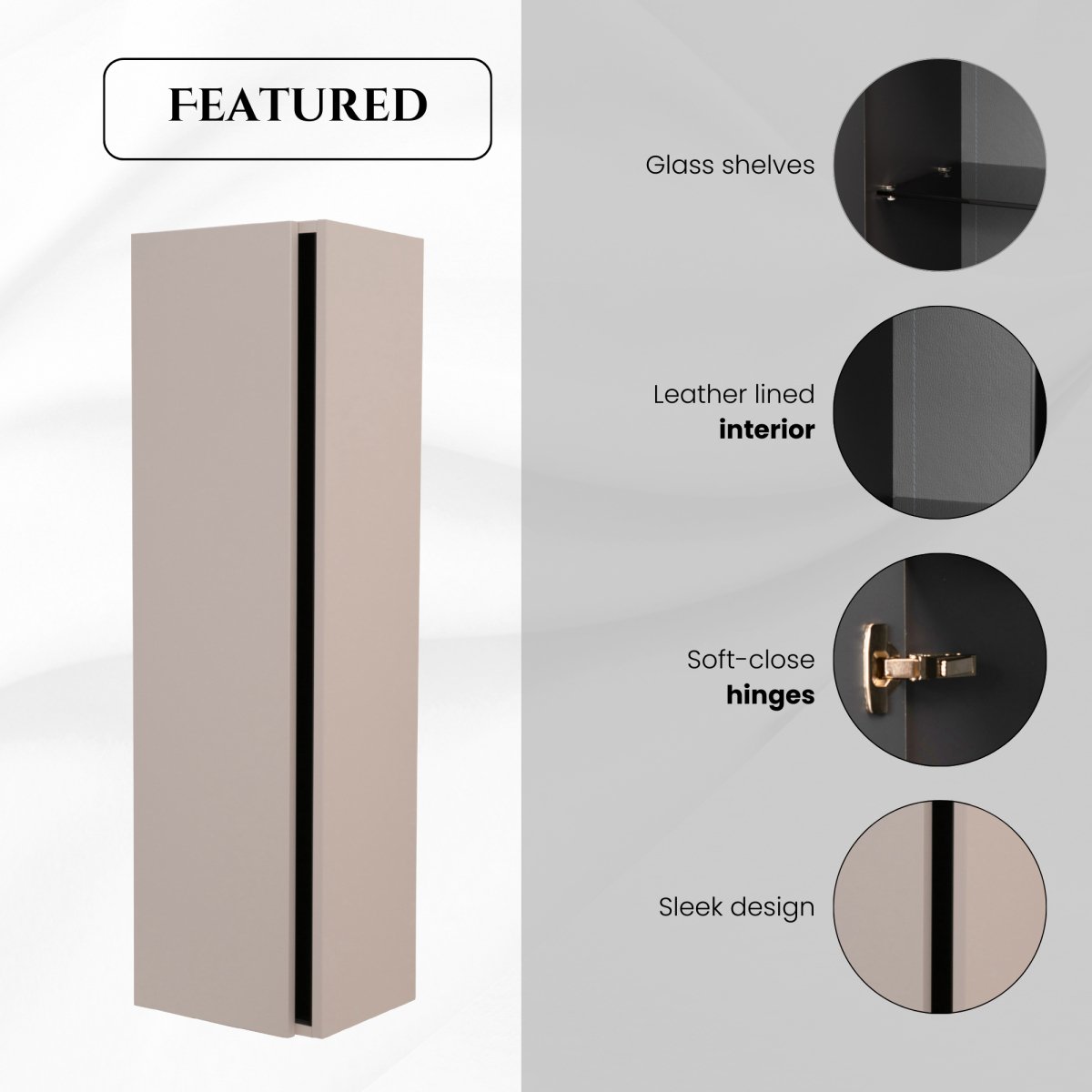 48 Inch High Gloss Capuccino Veneto Floating Bathroom Vanity