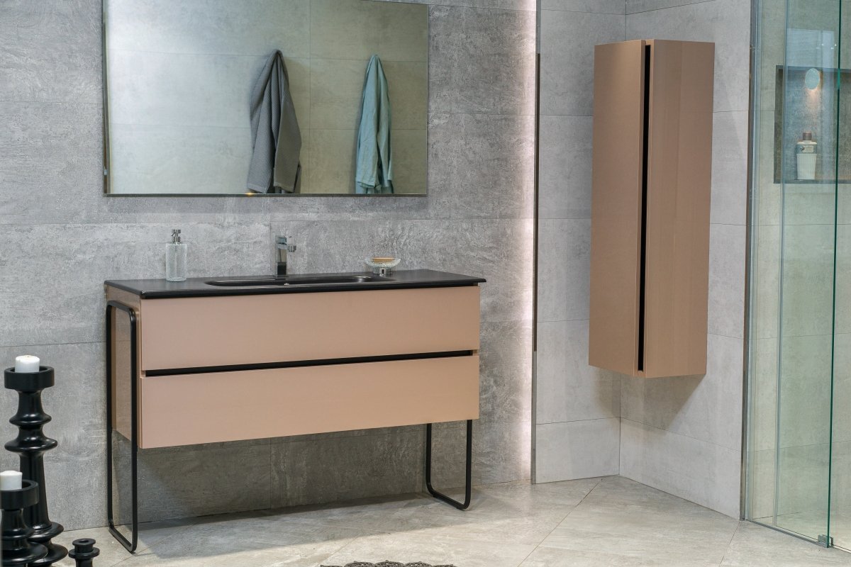 48 Inch High Gloss Capuccino Veneto Floating Bathroom Vanity