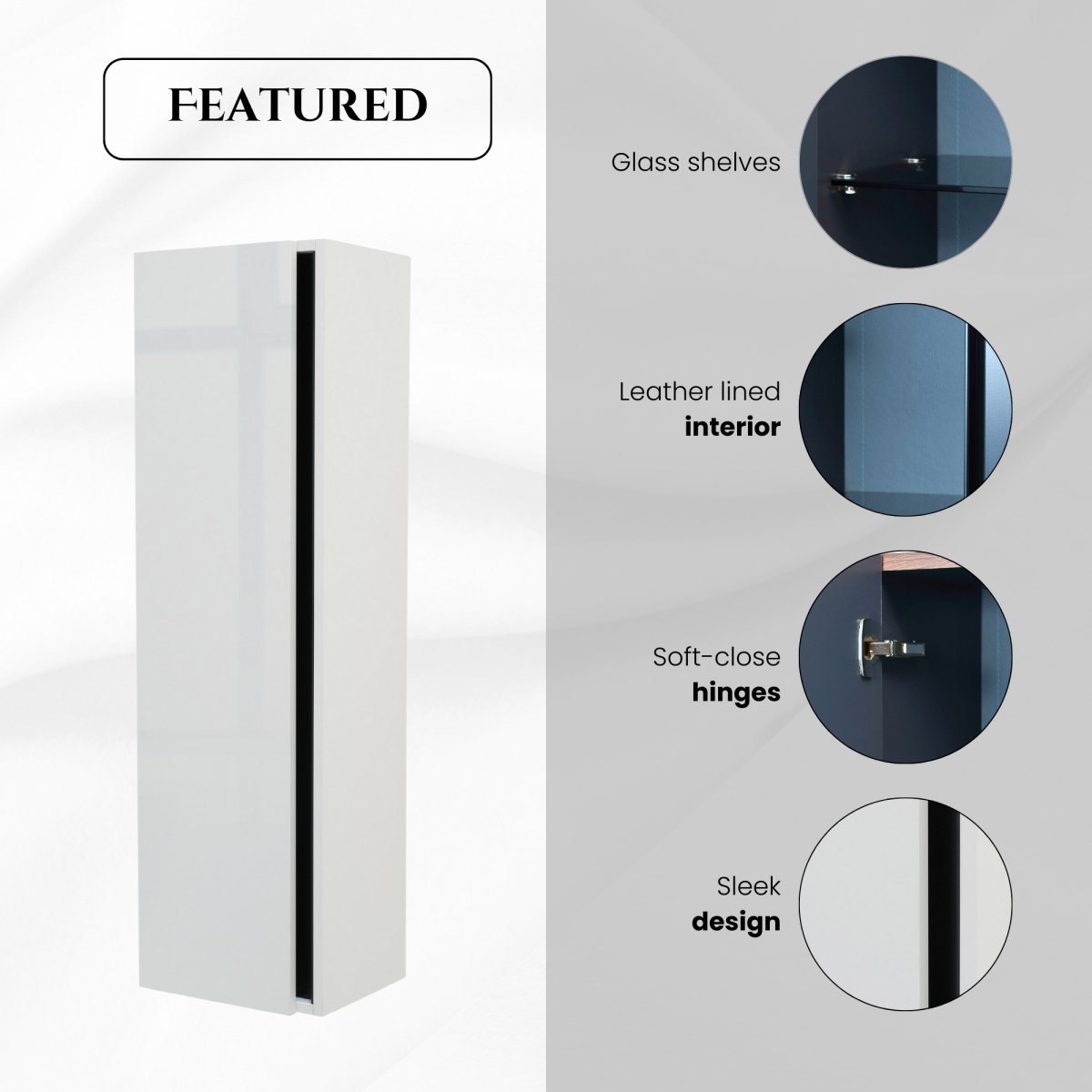 48 Inch High Gloss White Veneto Floating Bathroom Vanity