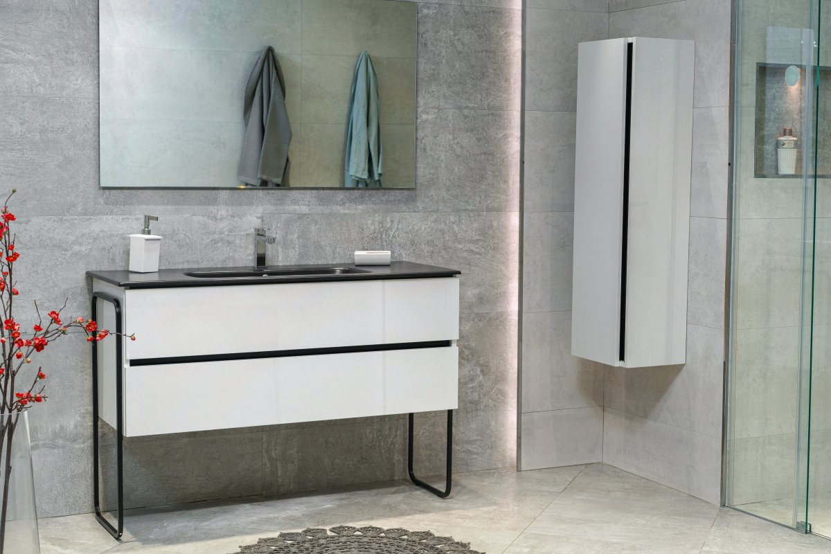48 Inch High Gloss White Veneto Floating Bathroom Vanity - aksesuardesign