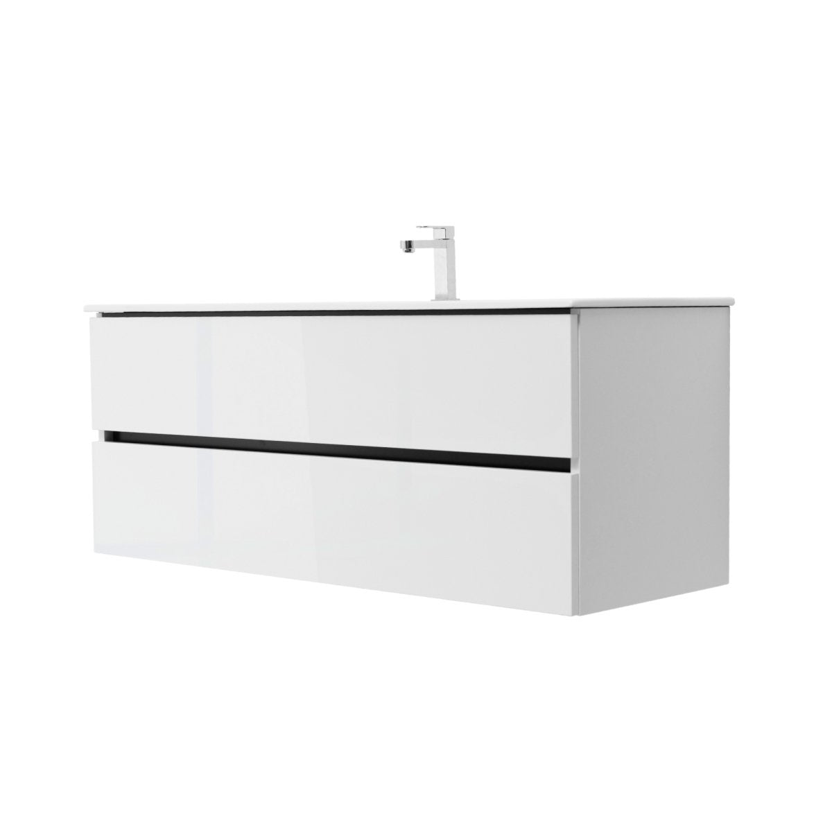 48 Inch High Gloss White Veneto Floating Bathroom Vanity - aksesuardesign