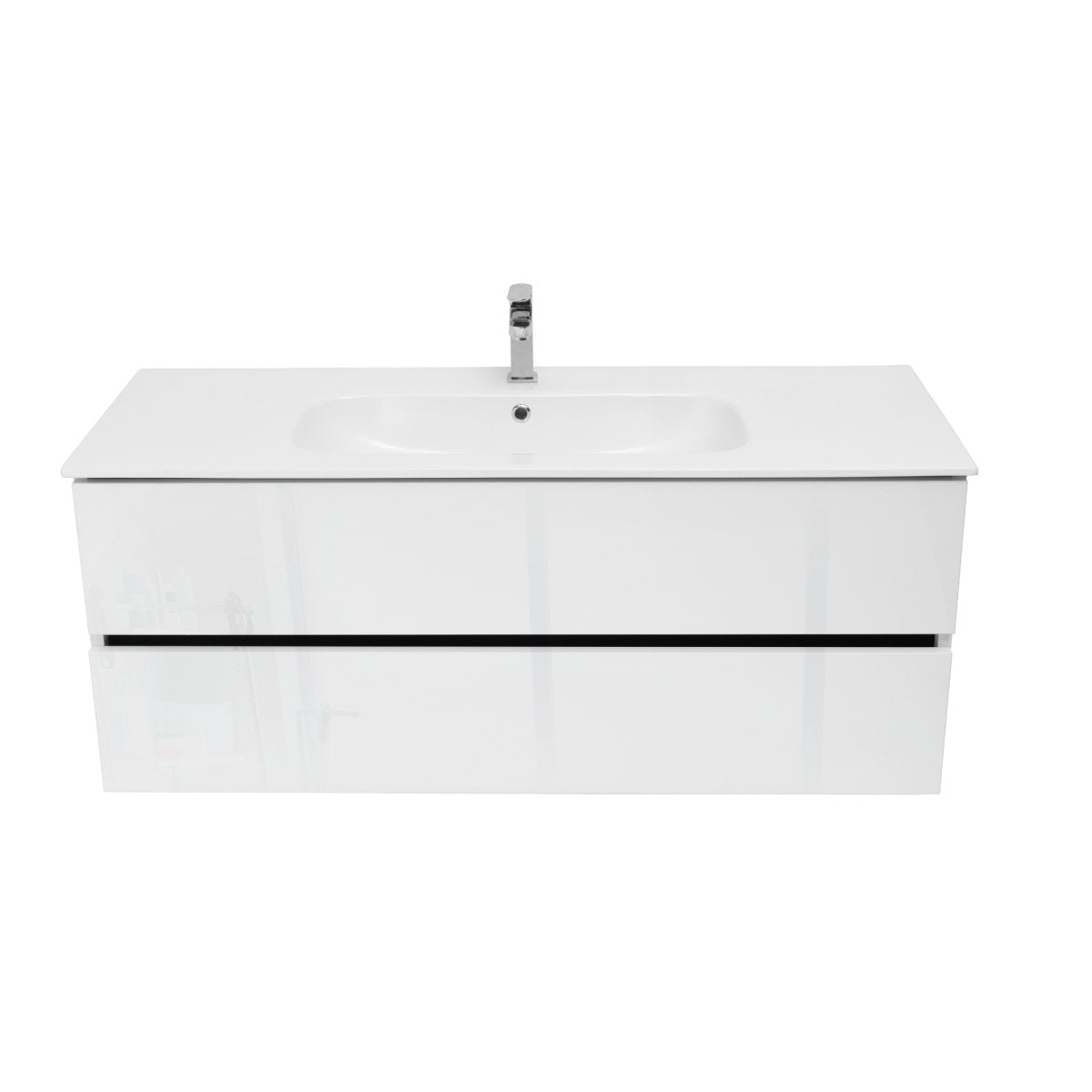 48 Inch High Gloss White Veneto Floating Bathroom Vanity - aksesuardesign