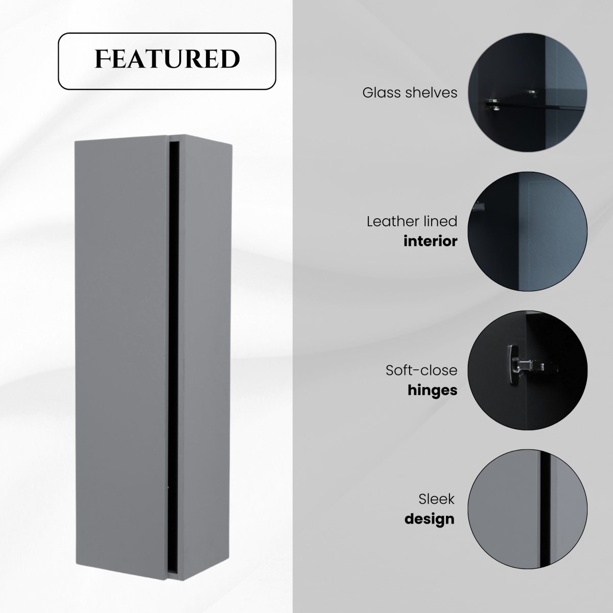 48 Inch Matte Dust Gray Veneto Floating Bathroom Vanity