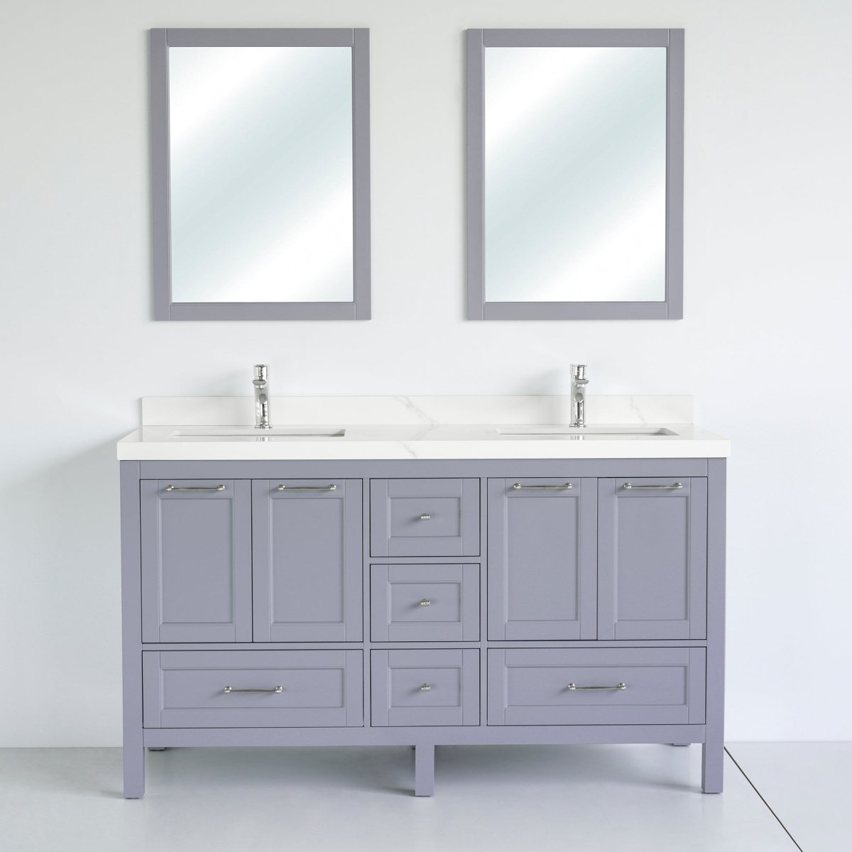 60 Inch Gray Selena Bathroom Vanity - aksesuardesign