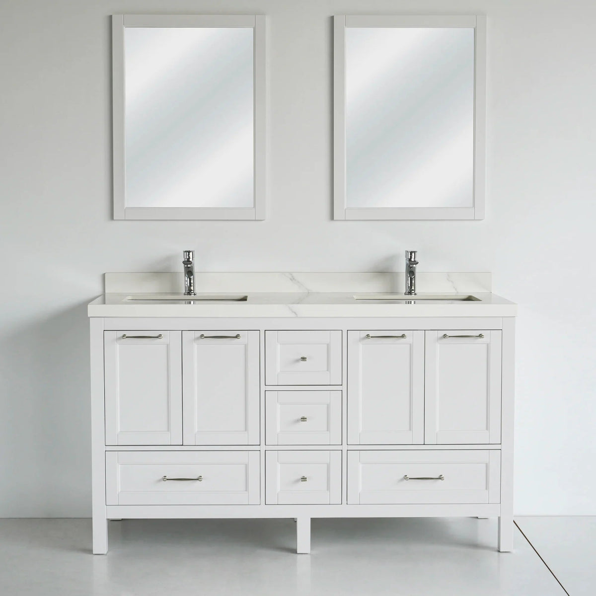 60 Inch White Selena Bathroom Vanity - aksesuardesign