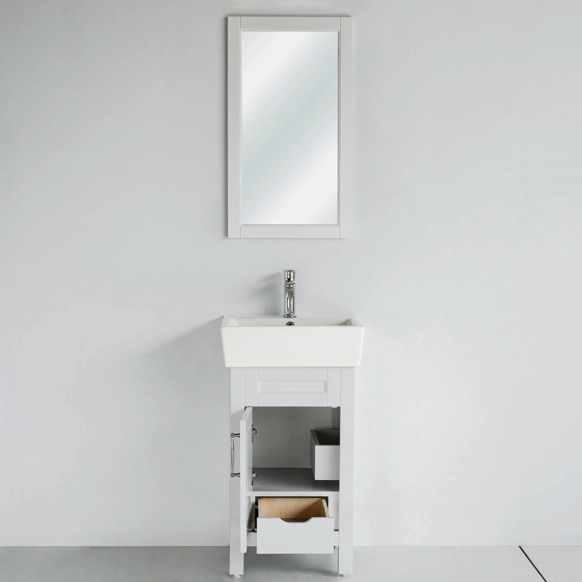 18 Inch White Selena Bathroom Vanity - aksesuardesign