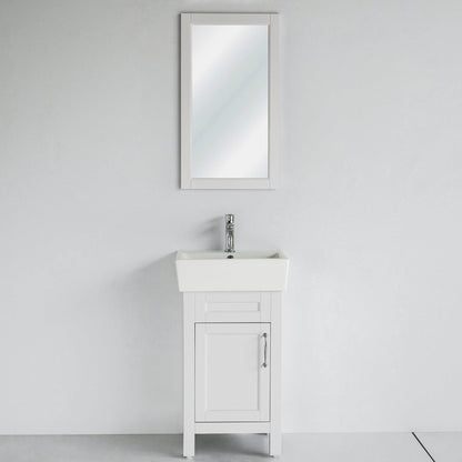 18 Inch White Selena Bathroom Vanity - aksesuardesign