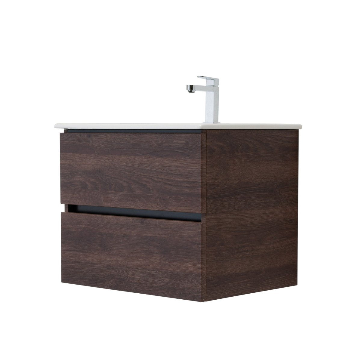 24 Inch Dark Oak Veneto Floating Bathroom Vanity