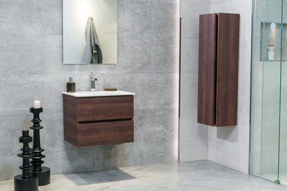 24 Inch Dark Oak Veneto Floating Bathroom Vanity