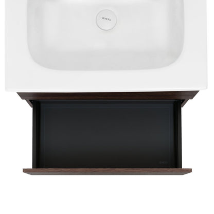 24 Inch Dark Oak Veneto Floating Bathroom Vanity