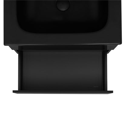 24 Inch High Gloss Black Veneto Floating Bathroom Vanity - aksesuardesign