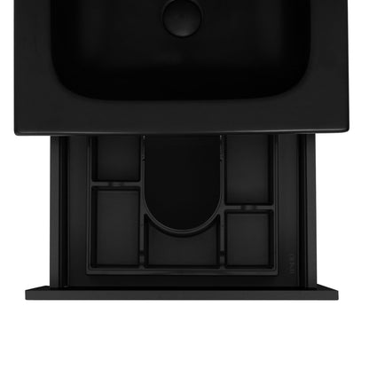 24 Inch High Gloss Black Veneto Floating Bathroom Vanity - aksesuardesign