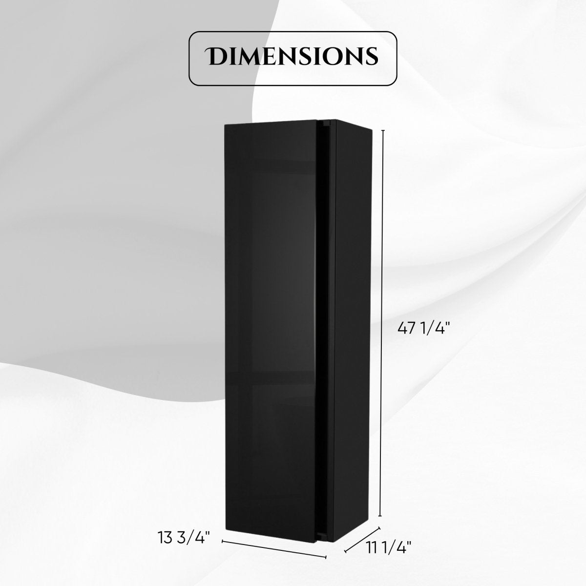 24 Inch High Gloss Black Veneto Floating Bathroom Vanity - aksesuardesign