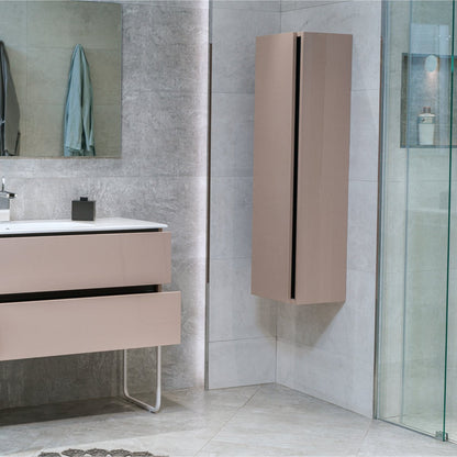 24 Inch High Gloss Capuccino Veneto Floating Bathroom Vanity