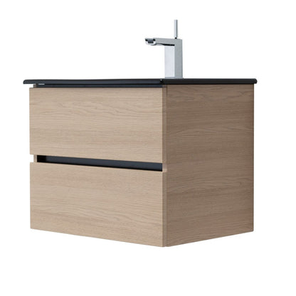 24 Inch Light Oak Veneto Floating Bathroom Vanity