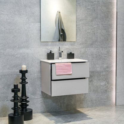 24 Inch Matte Cashmere Veneto Floating Bathroom Vanity