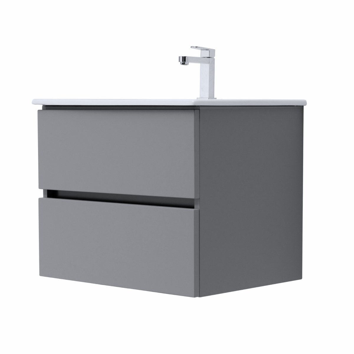 24 Inch Matte Dust Gray Veneto Floating Bathroom Vanity - aksesuardesign