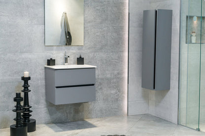 24 Inch Matte Dust Gray Veneto Floating Bathroom Vanity - aksesuardesign