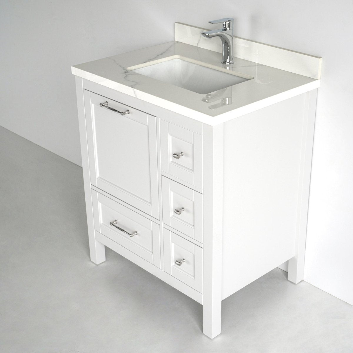 30 Inch White Selena Bathroom Vanity - aksesuardesign