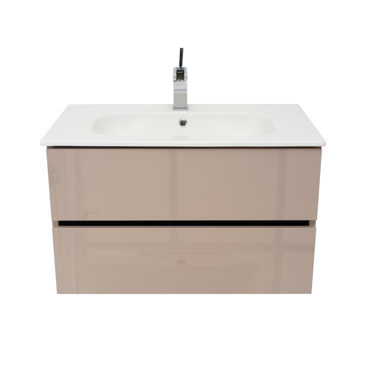 32 Inch High Gloss Capuccino Veneto Floating Bathroom Vanity - aksesuardesign