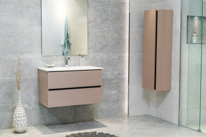 32 Inch High Gloss Capuccino Veneto Floating Bathroom Vanity - aksesuardesign