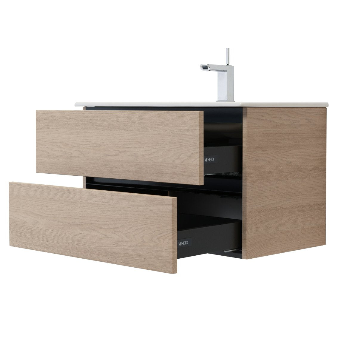 32 Inch Light Oak Veneto Floating Bathroom Vanity