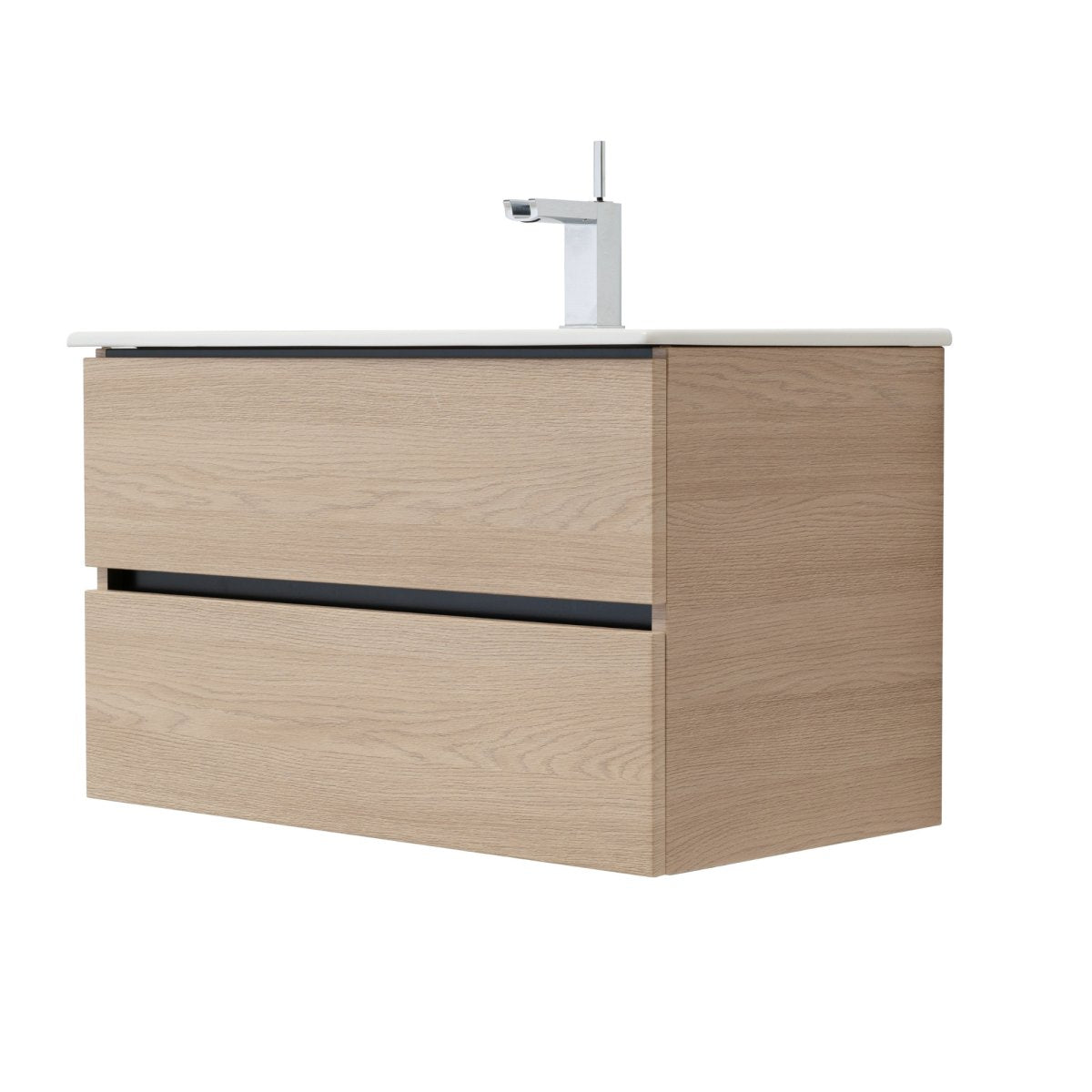 32 Inch Light Oak Veneto Floating Bathroom Vanity