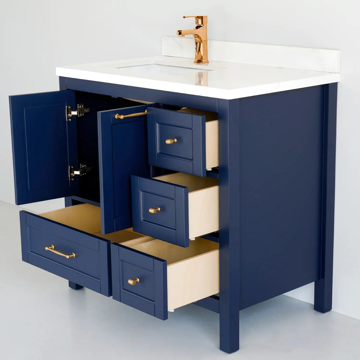 36 Inch Navy Blue Selena Bathroom Vanity - aksesuardesign