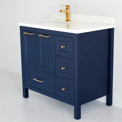 36 Inch Navy Blue Selena Bathroom Vanity - aksesuardesign