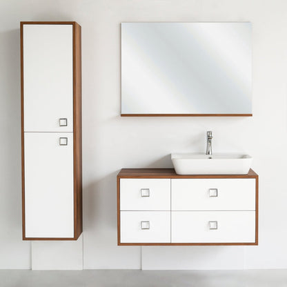 40 Inch Dark Oak & White Legno Bathroom Vanity