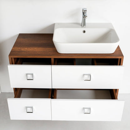 40 Inch Dark Oak & White Legno Bathroom Vanity