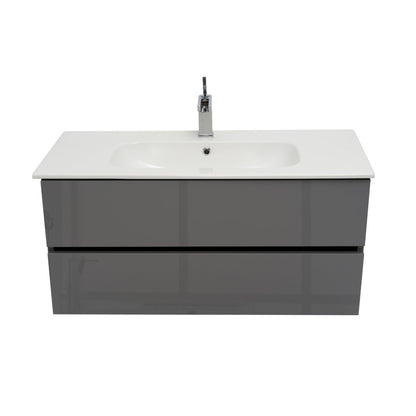 40 Inch High Gloss Anthracite Veneto Floating Bathroom Vanity