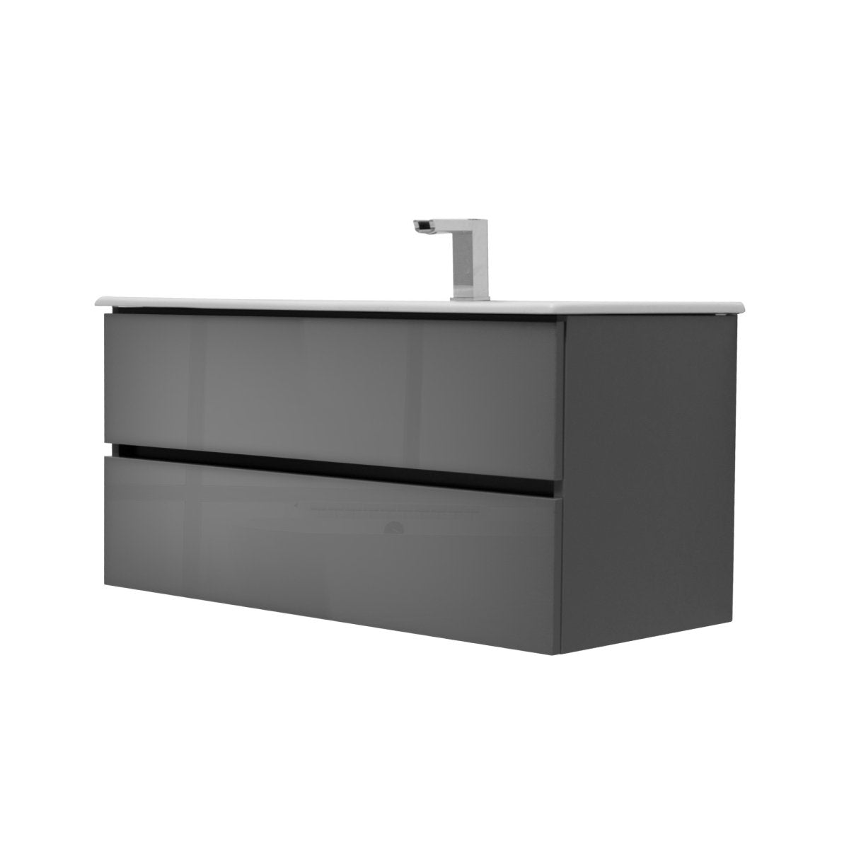 40 Inch High Gloss Anthracite Veneto Floating Bathroom Vanity