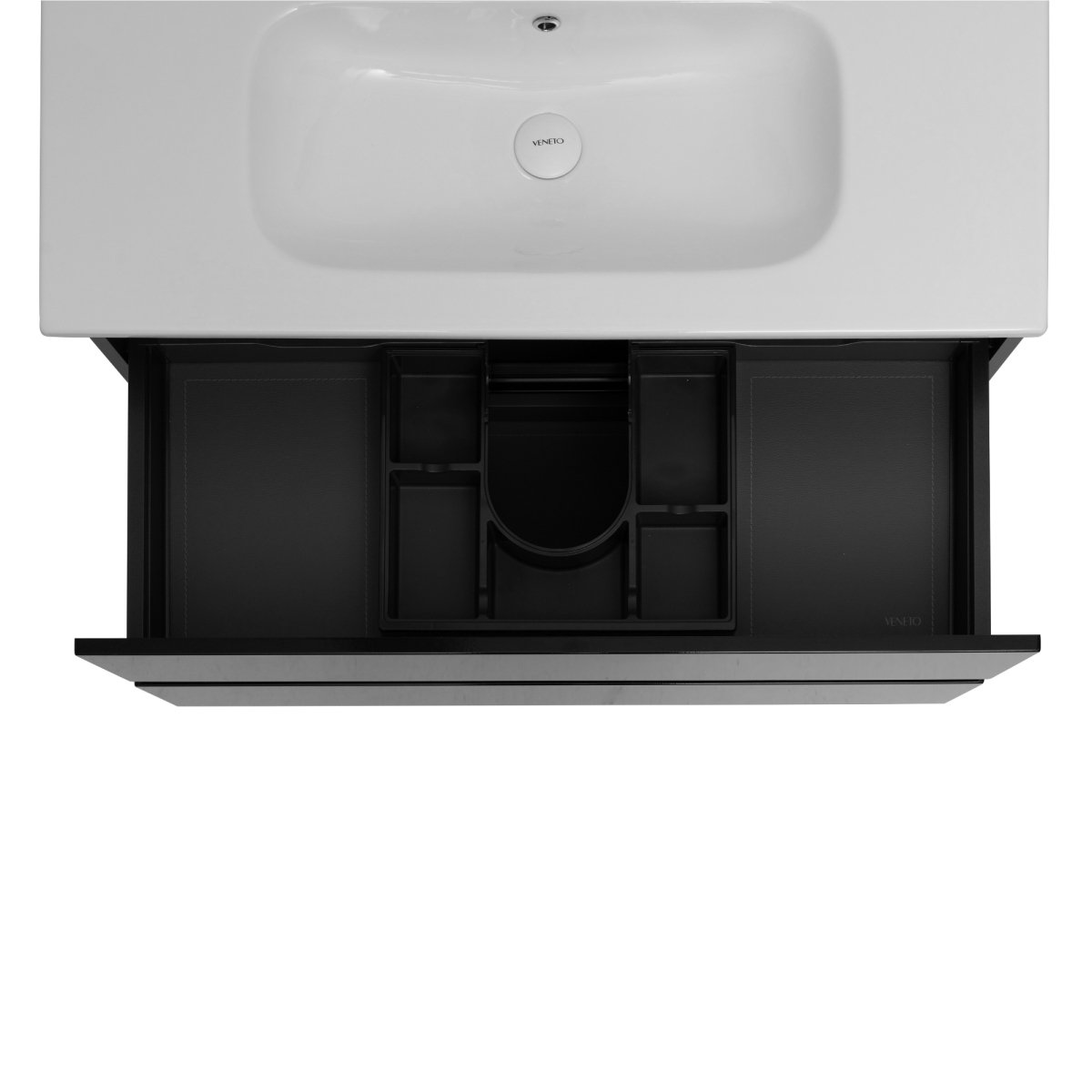 40 Inch High Gloss Black Veneto Floating Bathroom Vanity