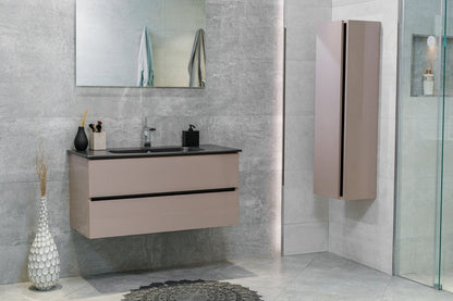 40 Inch High Gloss Capuccino Veneto Floating Bathroom Vanity