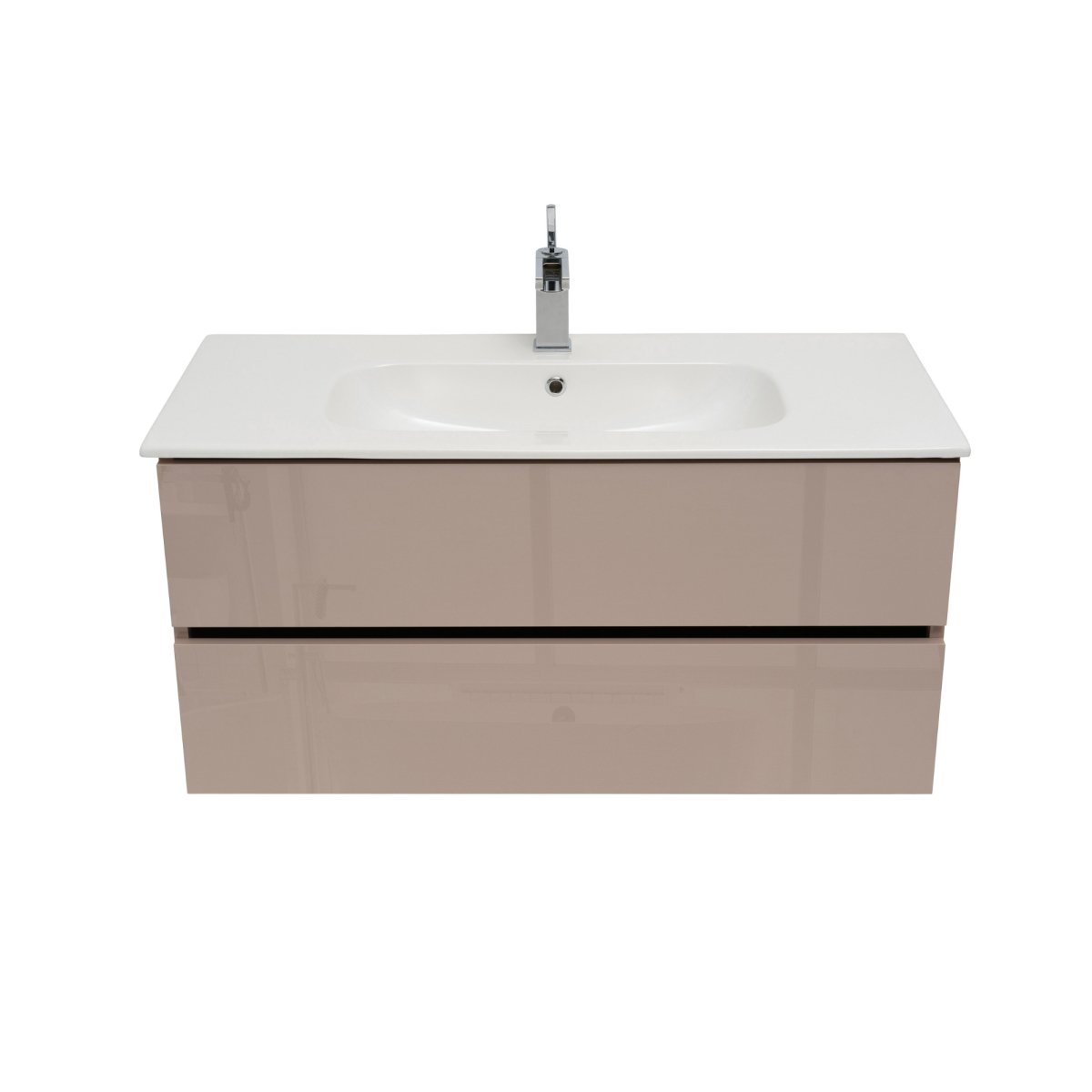 40 Inch High Gloss Capuccino Veneto Floating Bathroom Vanity